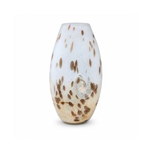 Glass Vase – White & Brown