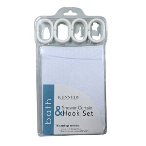 Shower Curtain & Hook Set 70