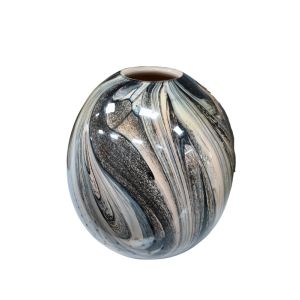 Marble Swirl Art Glass Vase- 21x21x23cm