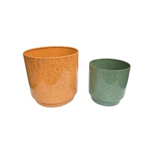 Speckled Metal Planter Set -2Pcs