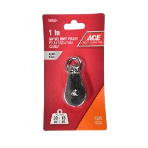 Ace 1 in Swivel Rope Pulley – Nickel Finish-30 lb