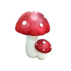 Decorative Mushroom Figurine, Red & White27.5x23.5x42cm 1Ea 438-4920120 