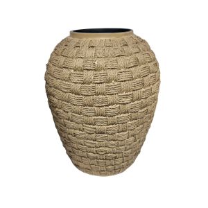 Woven Rope Texture Decorative Vase- 26x26x31cm