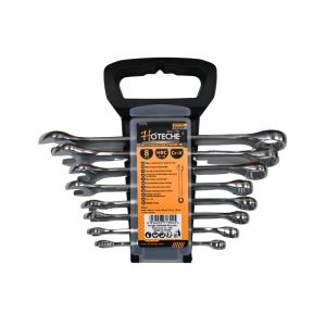 Hoteche Combination Spanner Set – 8-Piece, Metric (Cr-V Steel)