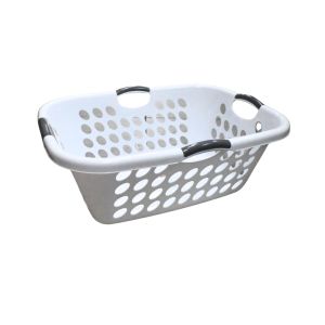 Laundry Basket with Grip Handles –  Short White