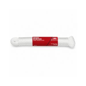 Ace Braided Nylon Cord White-16th x50ft