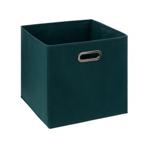 Fabric Storage Cube Bin W/  Metal Handle 31x31cm – Dark Teal