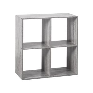 4-Cube Storage Organizer, Gray Wood Finish 1Ea 348774