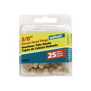 Wolfcraft Round Hardwood Head Plug 3/8 in. D X 1/4 in. L 1  1 Each  5013909