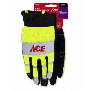 ACE Hi-Vis General Purpose Work Gloves (Large) Ea