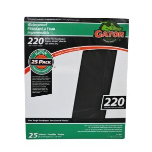 Ace Gator Waterproof Sandpaper 220 Grit 9x11 In Silicon Carbide 1 Each 1873