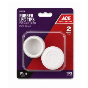 ACE Rubber Leg Tip Off-White Round 1-1/4 in. W 2 pk