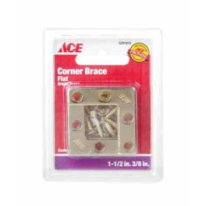 Flat Corner Brace – Bright Finish, 1-1/2 in. x 3/8 in.