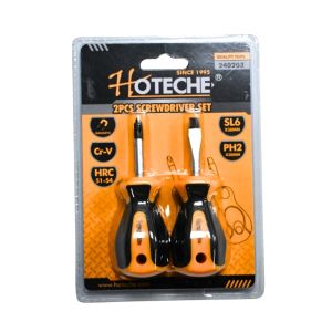 Hoteche Stubby Screwdriver Set PH2 & SL6 Magnetic 2-Piece