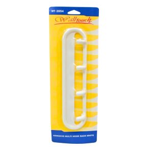Hardware Plus Adhesive Multihook Rack  White 1 Ea WT