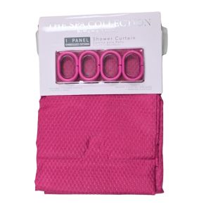 Solid Embossed Shower Curtain with C-Rings 71