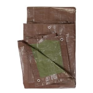 Reversible Poly Tarpaulin 20 × 30 ft – Brown/Green