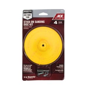 ACE Stick-On Sanding Disc Kit 4pk, Assorted Grits (60/100/150)
 1 Ea 22433