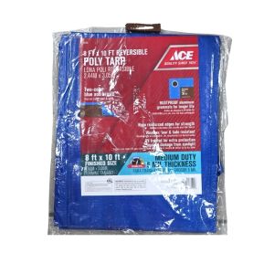 ACE Reversible Poly Tarp – 8 ft x 10 ft – Medium Duty Blue/ Brown