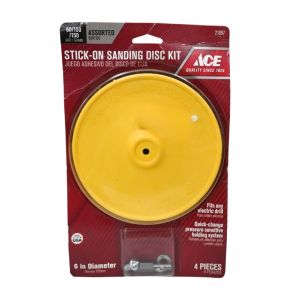 Ace Stick-On Sanding Disc Kit – 6 in., Assorted Grits (4-Piece)