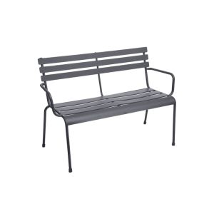 Dark Grey Outdoor Metal Bench –114x56x79cm