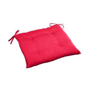 Red Tufted Chair Cushion W/ Ties
