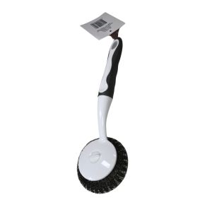 Metal Mesh Scrub Brush with Ergonomic Handle