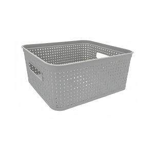 Small Woven Storage Basket- Gray