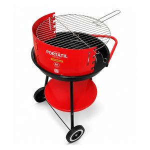 Portable Round Charcoal BBQ Grill W/ Wheels-46cm