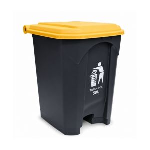 Plastic Dustbin with Hinged Lid- 50L