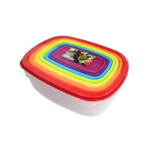 Rainbow Nesting Food Storage Container Set  6Pc 1Ea 723-04185