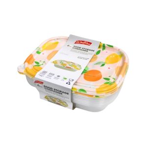 Plastic Food Storage Container 6Pc 1ea 723-05715