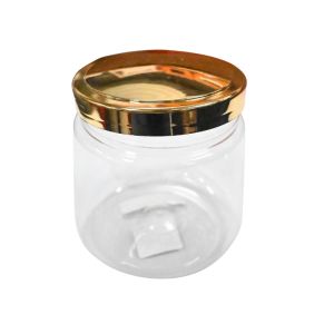 Plastic Storage Container with Metallic Gold Lid 1.2 L