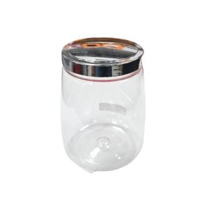 Plastic Storage Container with Metallic Silver Lid 2.1 L