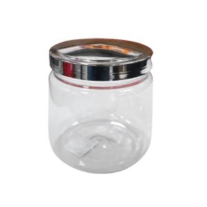 Plastic Storage Container with Metallic Silver Lid 1.2 L