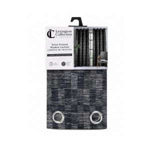 Grey Velvet Printed Window Curtain – 54