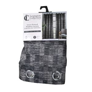 Grey Velvet Printed Window Curtain – 54