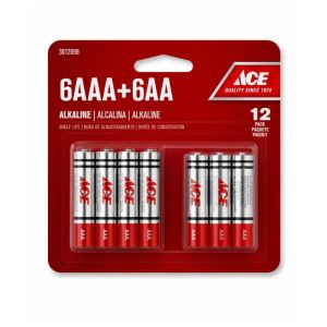 Ace Alkaline Battery 12Pack 6pc AA & AAA  1 Ea