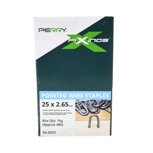  Pointed Wire Staples 25 × 2.65mm – 1kg Box (No. 6033)