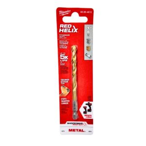Milwaukee Red Helix Titanium Impact Drill Bit, 1/4