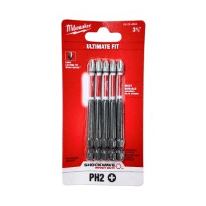 Milwaukee Shockwave Phillips #2 Impact Bits, 3½