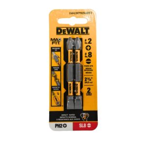 DEWALT MAXFIT PH2 & SL8 Impact Power Bit Set – 2-3/4 in. (2-Pack)