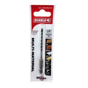 Diablo 1/8 in. Carbide-Tipped Multi-Material Hammer Drill Bit – 3 in.