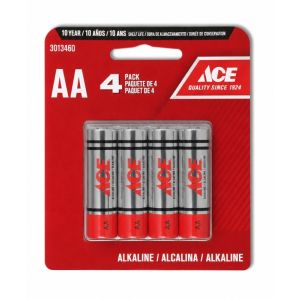 Ace Battery Alkaline 4Pk AA Plastic 1 Ea