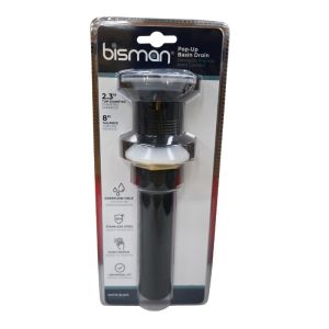 Matte Black Pop-Up Basin Drain with Overflow