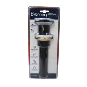 Matte Black Pop-Up Basin Drain with Overflow