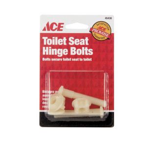 Ace Toilet Seat Hinge Bolts White Plastic For Universal 1 Each 45438