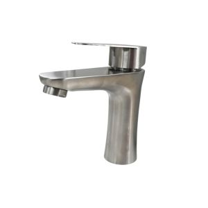 Single-Handle Brushed Nickel Bathroom Faucet