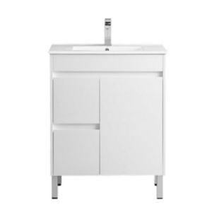 PVC Floor Standing Cabinet W/Porcelain Basin 750x460x880mm