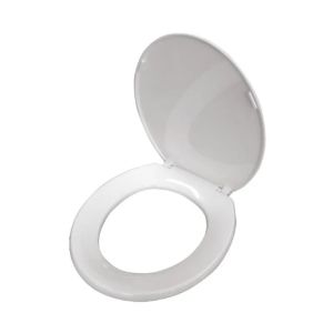 Heavy-Duty Toilet Seat with Hinges – White